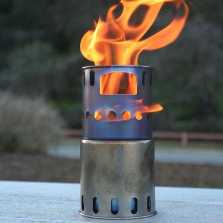 Réchaud à Alcool Titane Ultraléger - Avec Régulateur De Flamme, Pour Camping Randonnée