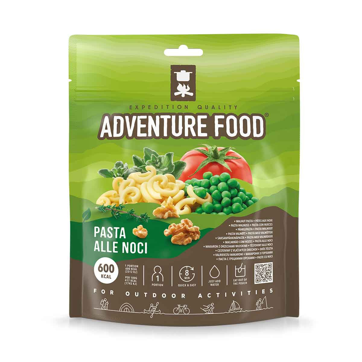 Repas Lyophilisé Pâtes Aux Noix - 600 Kcal - Parfait Randonnée & Trekking - 4 Ans Conservation