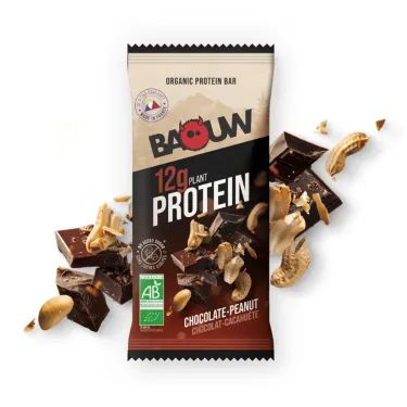 Barre protéinée bio Baouw - Chocolat et Cacahuète