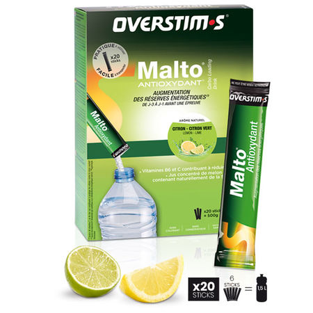 Malto antioxydant Overstim.s x 20 sticks - Citron, citron vert