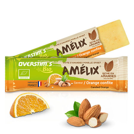 Barre énergétique bio Amélix Overstim.s - Pâte d´amandes et orange confite