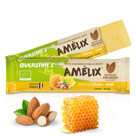 Barre énergétique bio Amélix Overstim.s - Pâte d´amandes, citron et miel