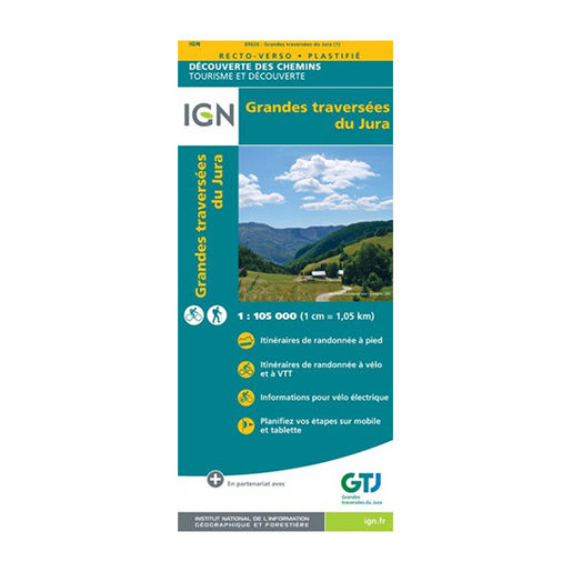 Carte plastifiée IGN GTJ Grande Traversée du Jura