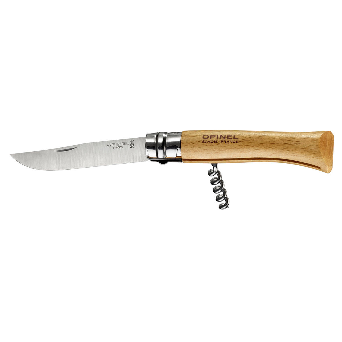 Couteau Opinel n°10 avec tire-bouchon - Tradition 10 cm - Inox, hêtre