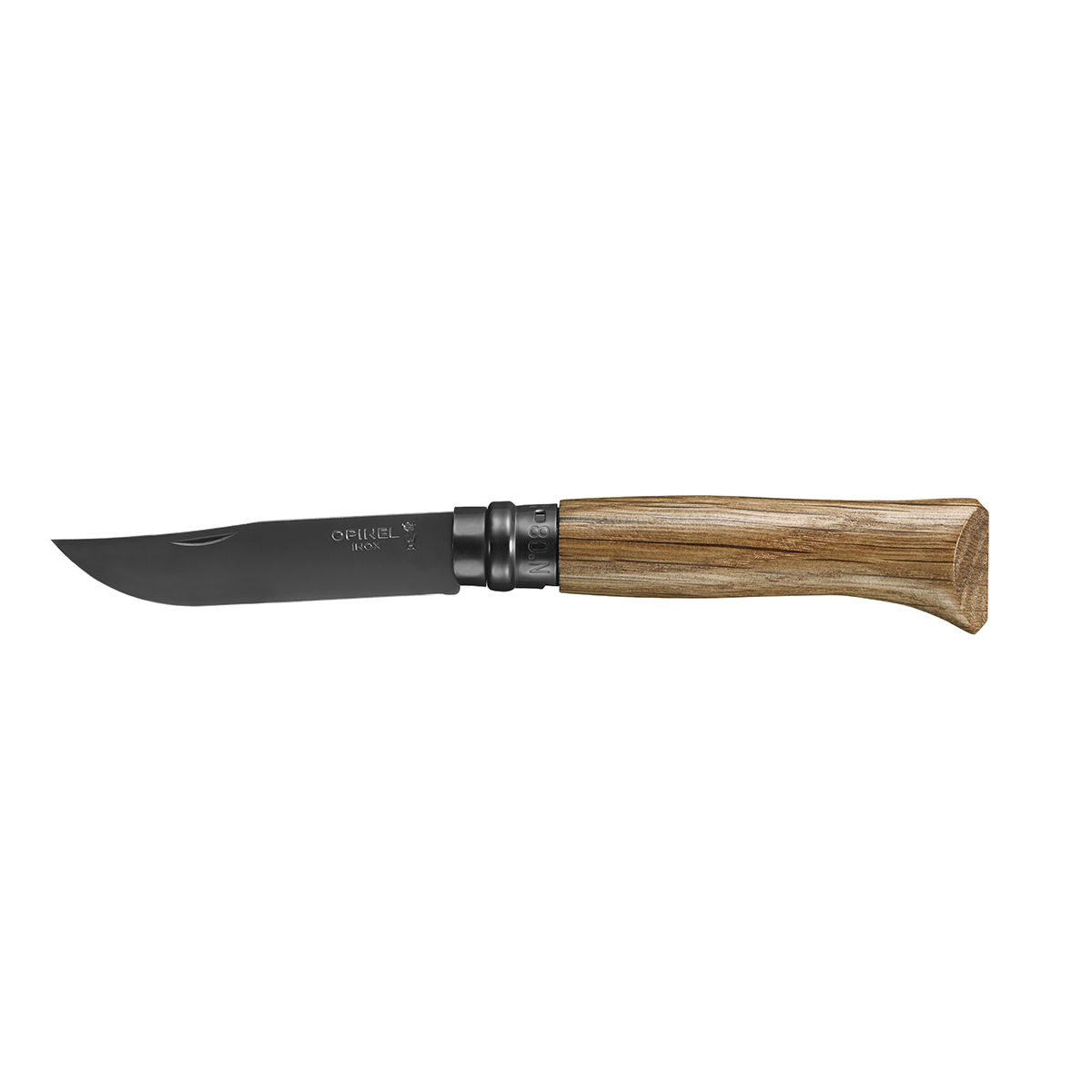 Couteau Opinel n°8 Black - Tradition 8,5 cm - Inox noir, chêne