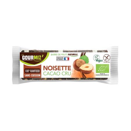 Barre crue Gourmiz bio - Noisette, cacao cru