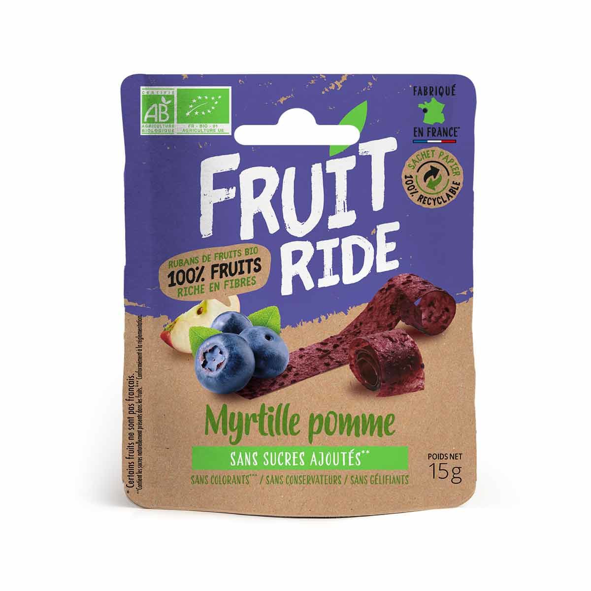 Cuirs de fruits bio Fruit Ride - Myrtille, pomme