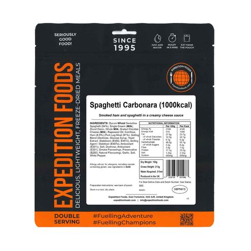 Spaghetti Carbonara double portion Expedition Foods