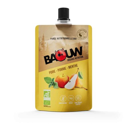 Compote énergétique bio Baouw - Poire, pomme, menthe
