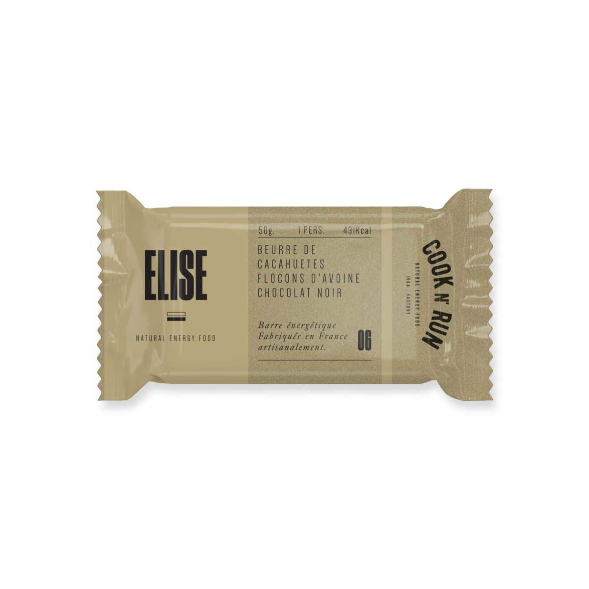 Barre énergétique bio Elise - Beurre de cachuète, avoine, chocolat