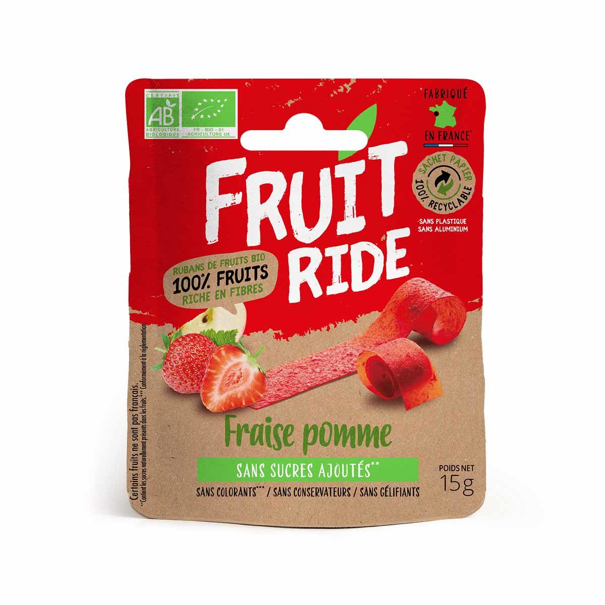 Cuirs de fruits bio Fruit Ride - Fraise, pomme