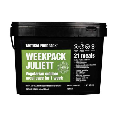 Pack 7 jours en seau végétarien - Tactical WeekPack Juliett - 8 ans