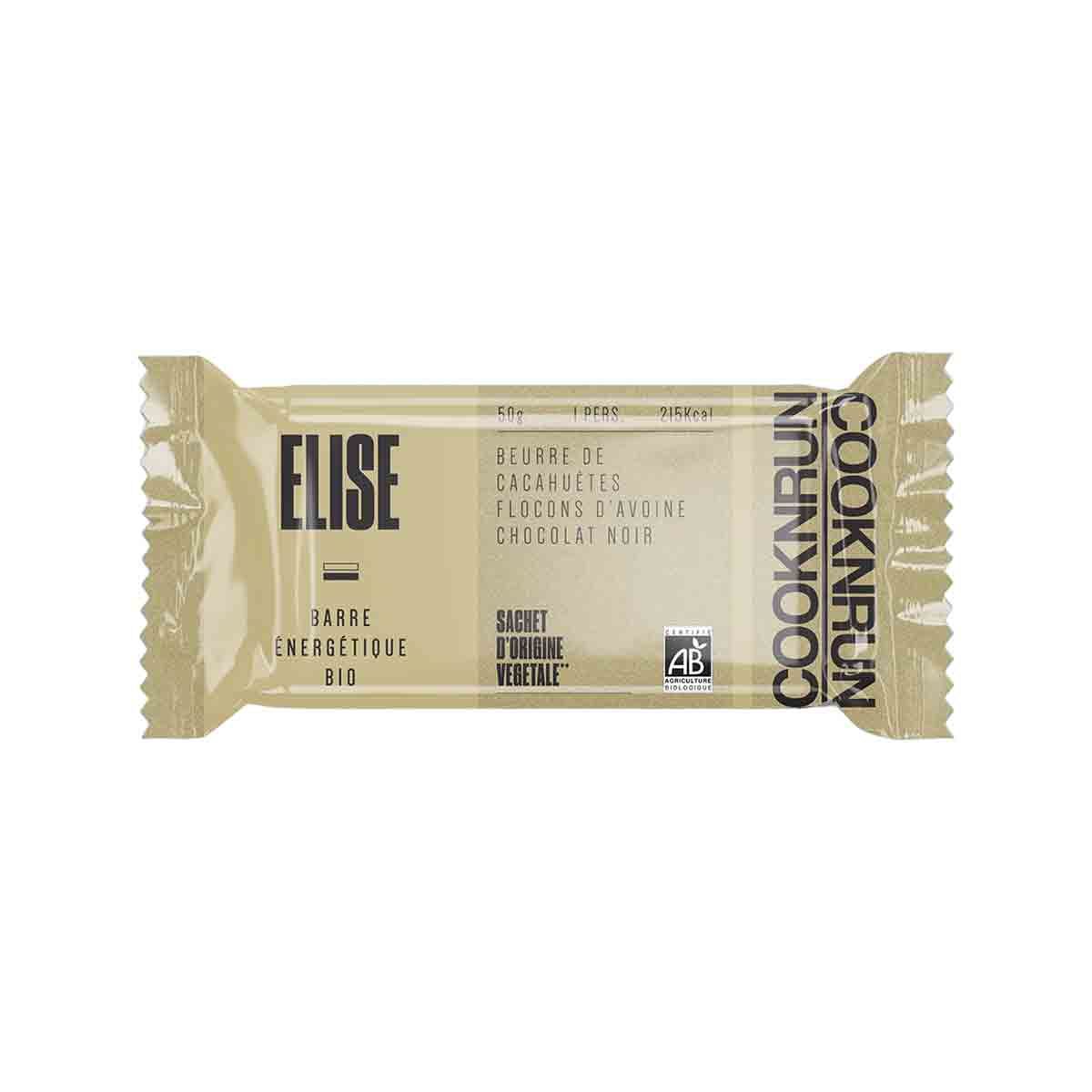 Barre énergétique bio Elise - Beurre de cacahuète, avoine, chocolat