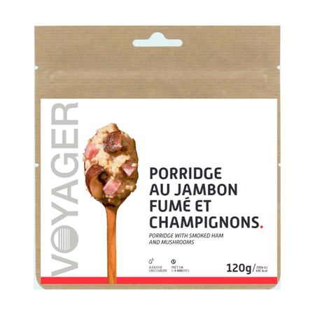 Porridge au jambon fumé et champignons