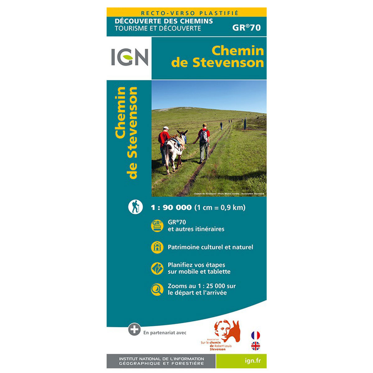 Carte plastifiée IGN - GR70 - Chemin de Stevenson