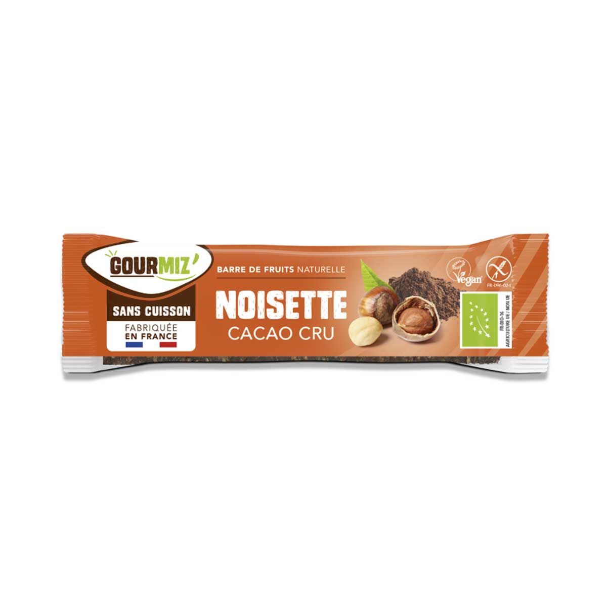 Barre crue Gourmiz bio - Noisette, cacao cru