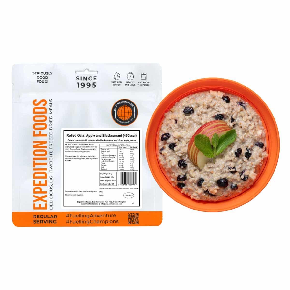 Expedition Foods Rolled oats apple and blackcurrant