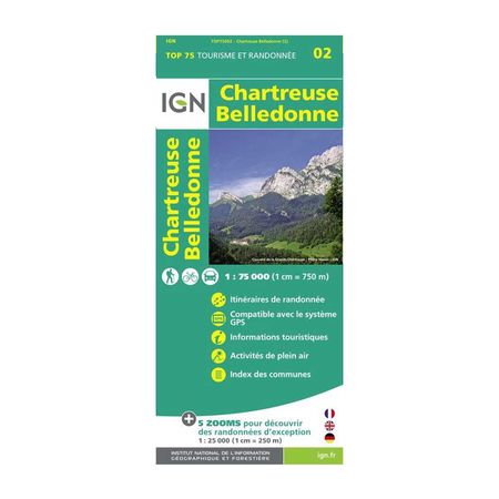 Carte plastifiée IGN - Chartreuse / Belledonne