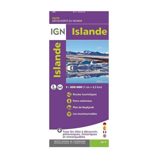 Carte plastifiée IGN islande