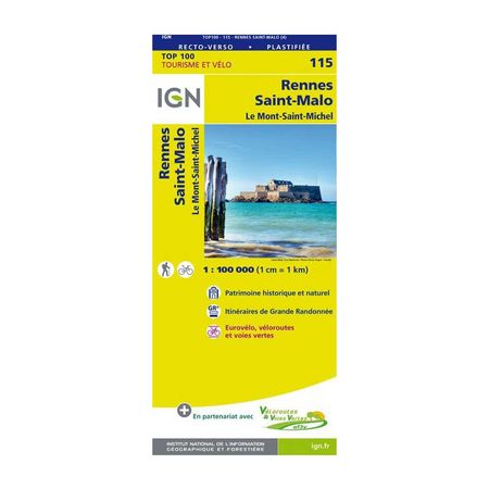 Carte plastifiée IGN - Rennes / Saint-Malo