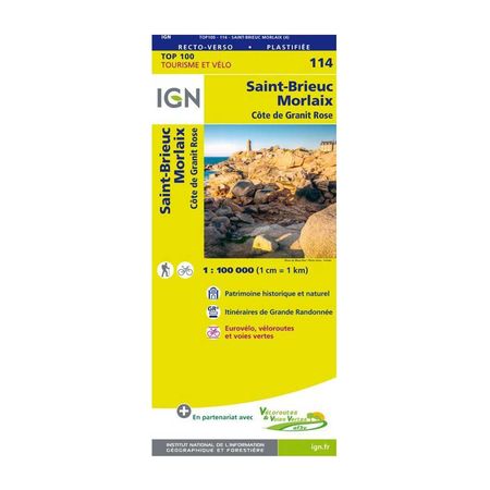 Carte plastifiée IGN - Saint-Brieuc / Morlaix