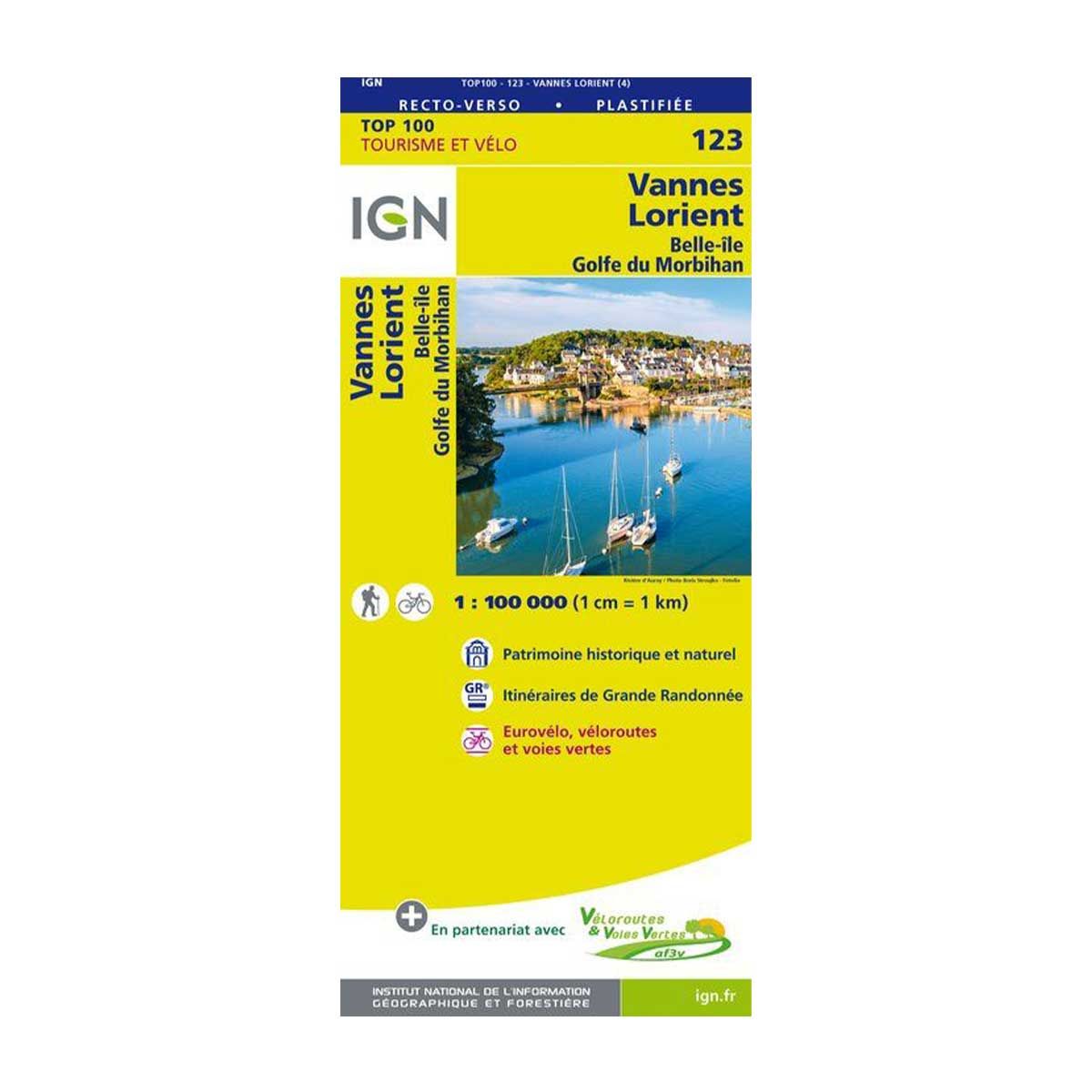 Carte plastifiée IGN - Vannes / Lorient