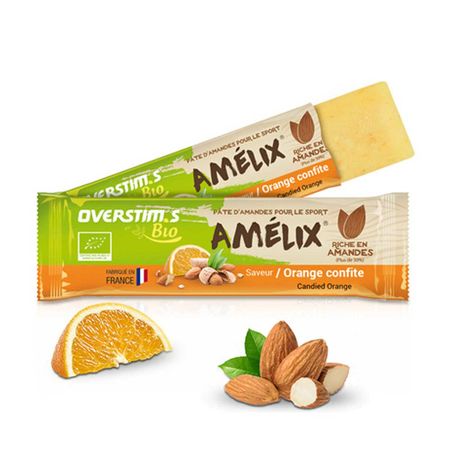Barre énergétique bio Amélix Overstim.s - Pâte d´amandes et orange confite
