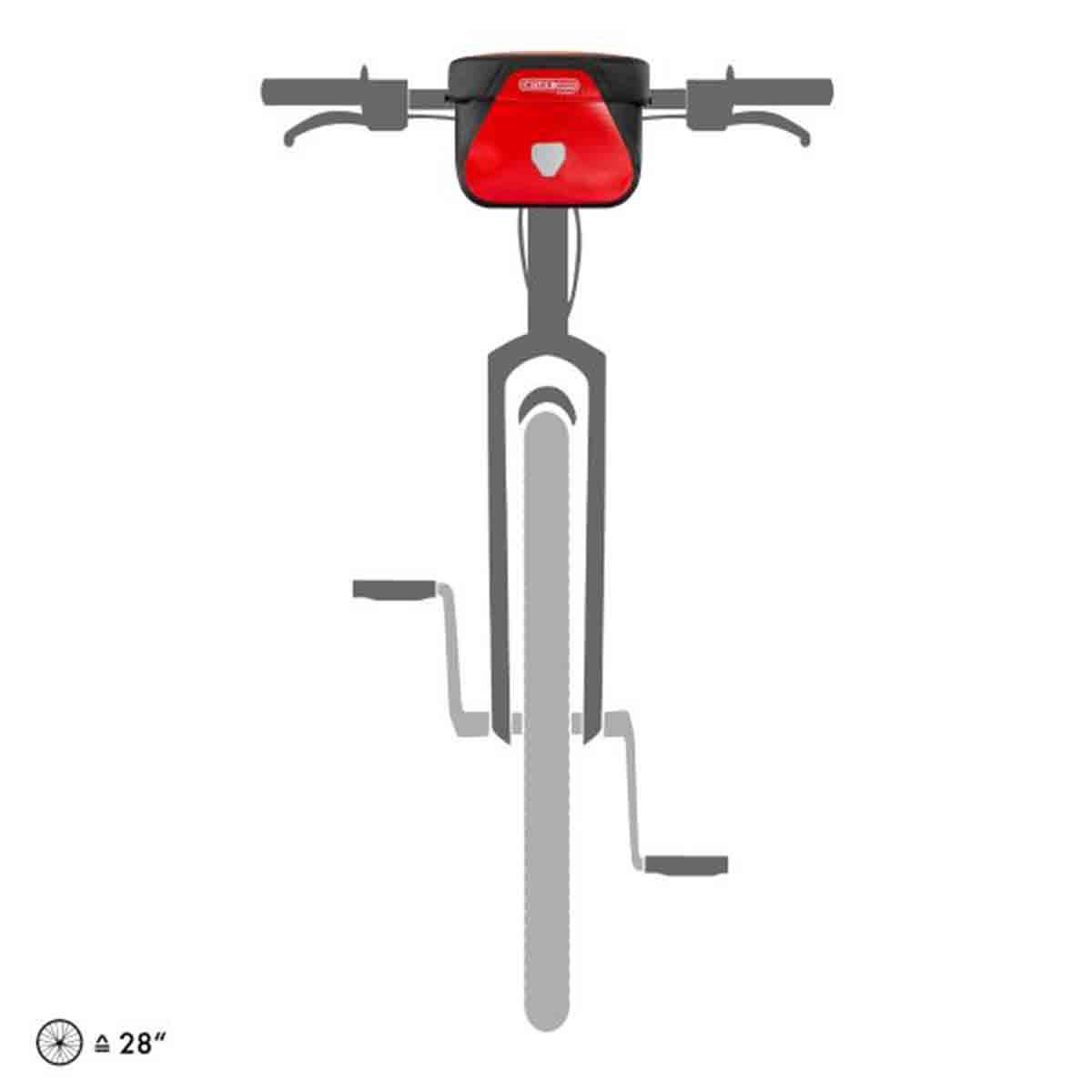 Sacoche rouge d'Ortlieb pour guidon de vélo