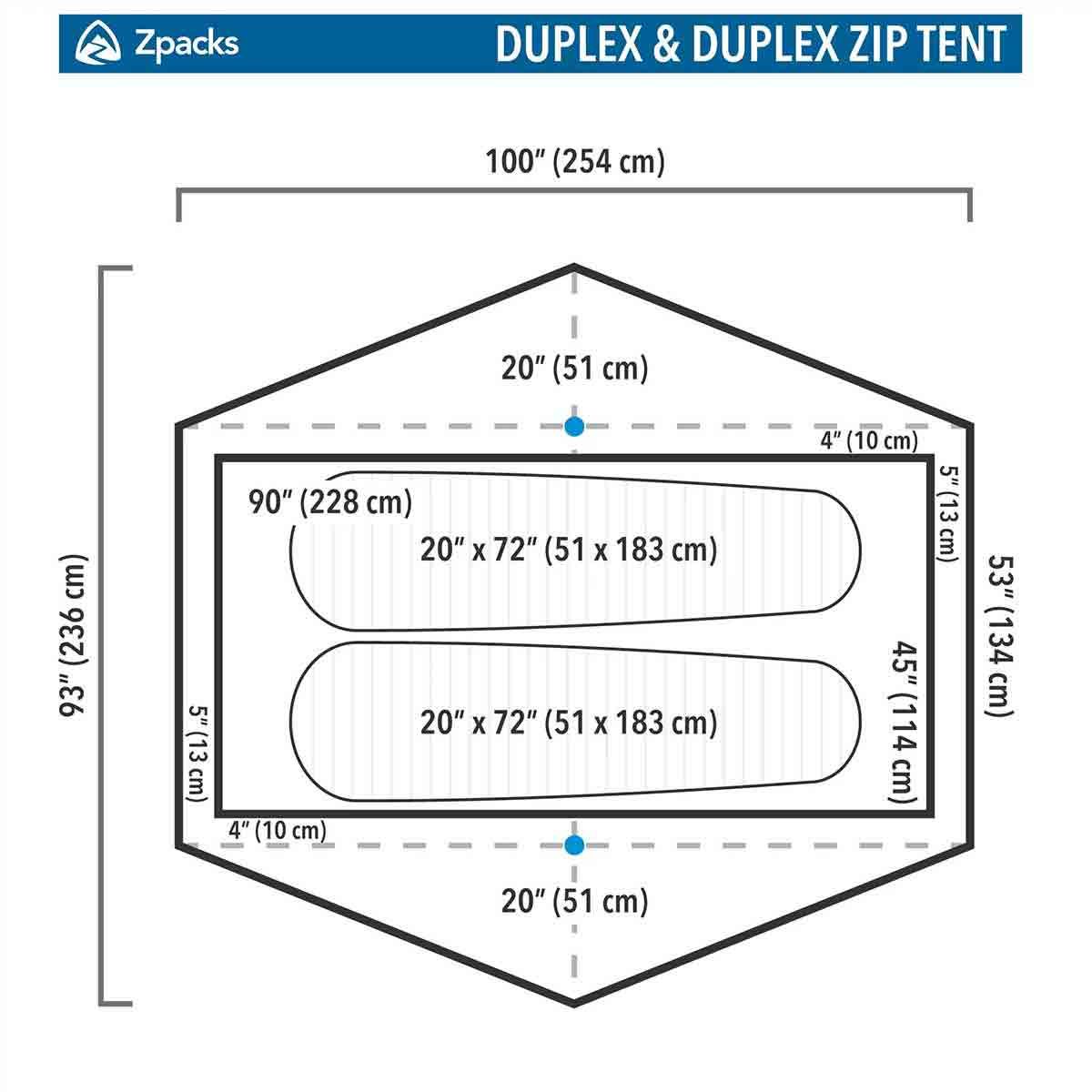 Tente de randonnée Zpacks Duplex Zip - 2 personnes