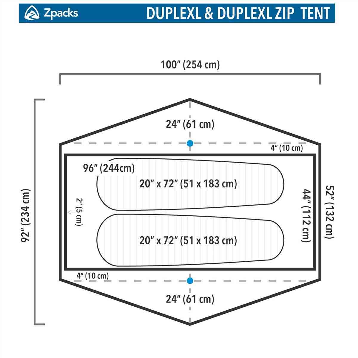 Tente de randonnée Zpacks DupleXL Zip - 2 personnes