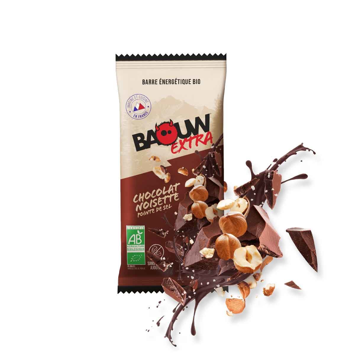 Barre énergétique bio Baouw Extra - Chocolat, noisette