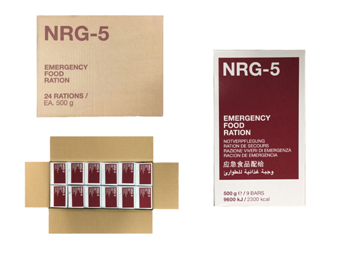 24x500g rations de secours NRG-5 - 20 ans