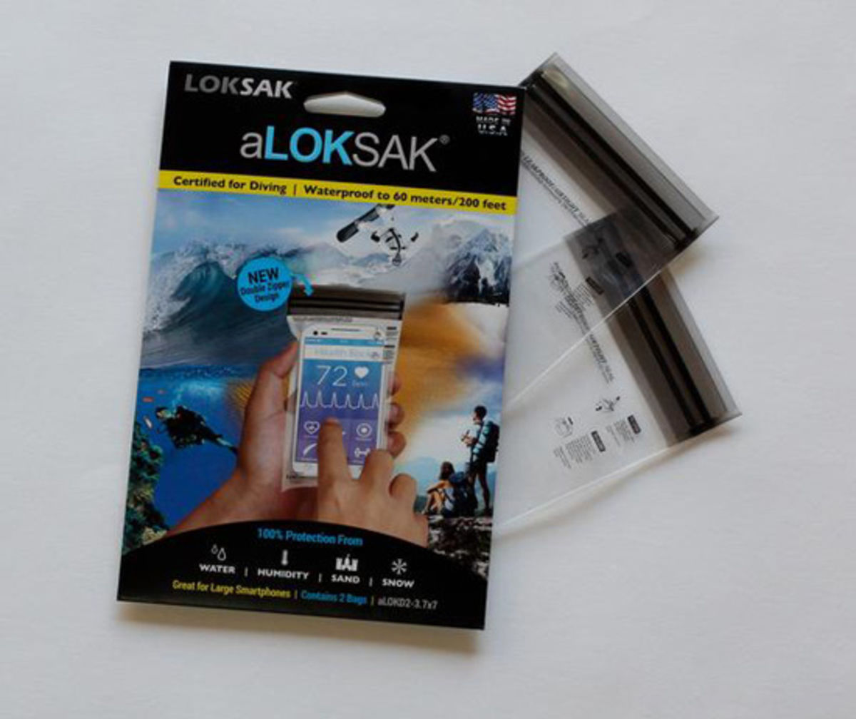 Sachets étanches aLoksak pour smartphone x 2 - 8,5 x 15,9 cm
