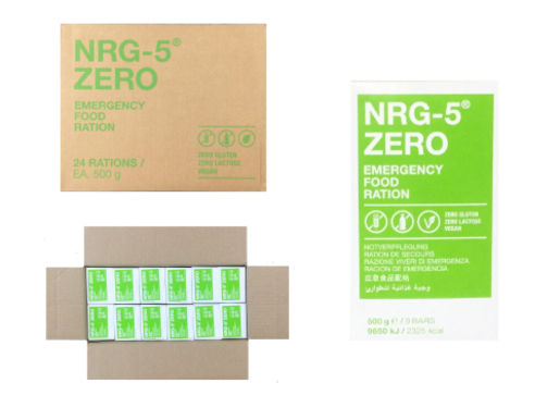 Ration de secours NRG-5 ZERO sans Gluten - 15 ans - 24 x 500 g